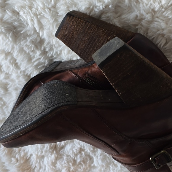 Frye Patty Riding Boot Bootie Gently Worn Brown Leather - Size 10 - Picture 7 of 9